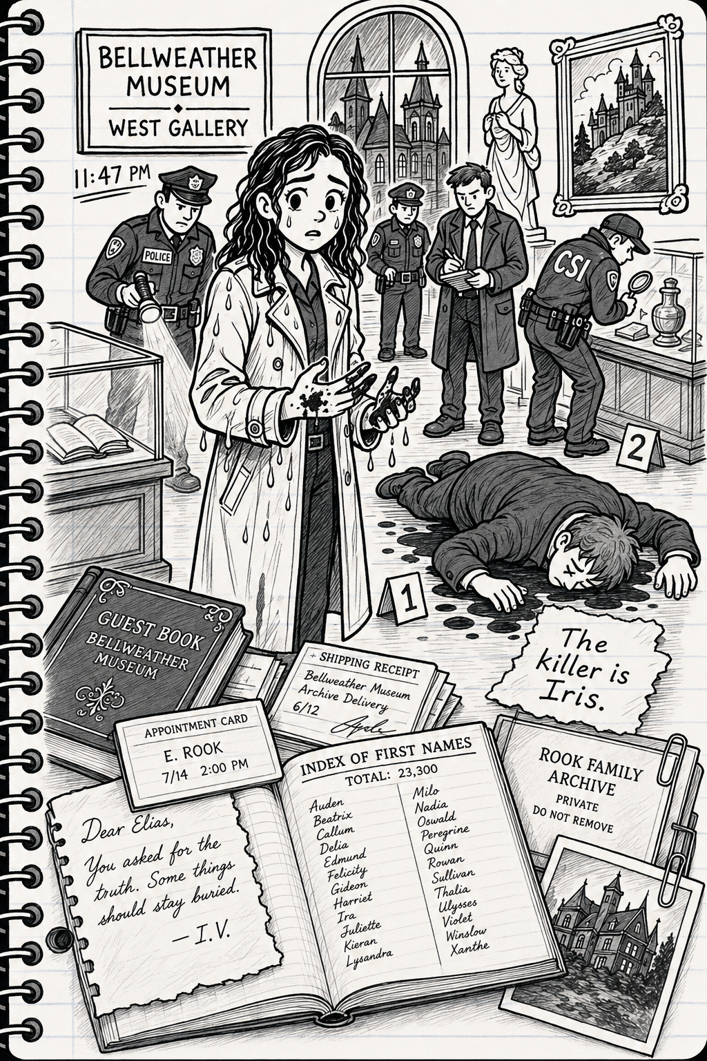 Bellweather Museum crime scene illustration